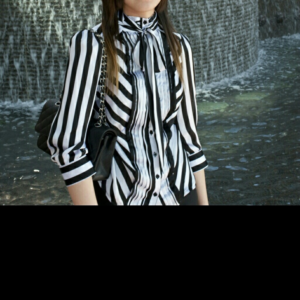 bebe striped silk shirt